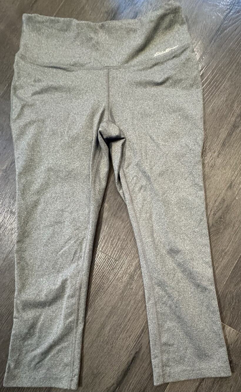 Eddie Bauer Leggings Womens Small Gray Mid Rise Crop Heather Slate Pull On